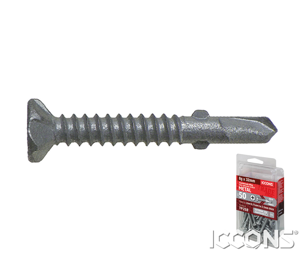 SD CSK WING C3 10-16 X 55 TRADE PACK OF 50 | WA Fasteners